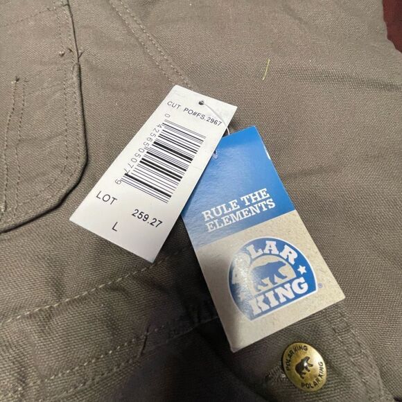 Polar‎ King youth insulated duck bib overalls tan, size large 14/16 - Picture 4 of 10